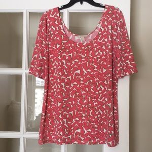 BR elbow sleeve patterned top